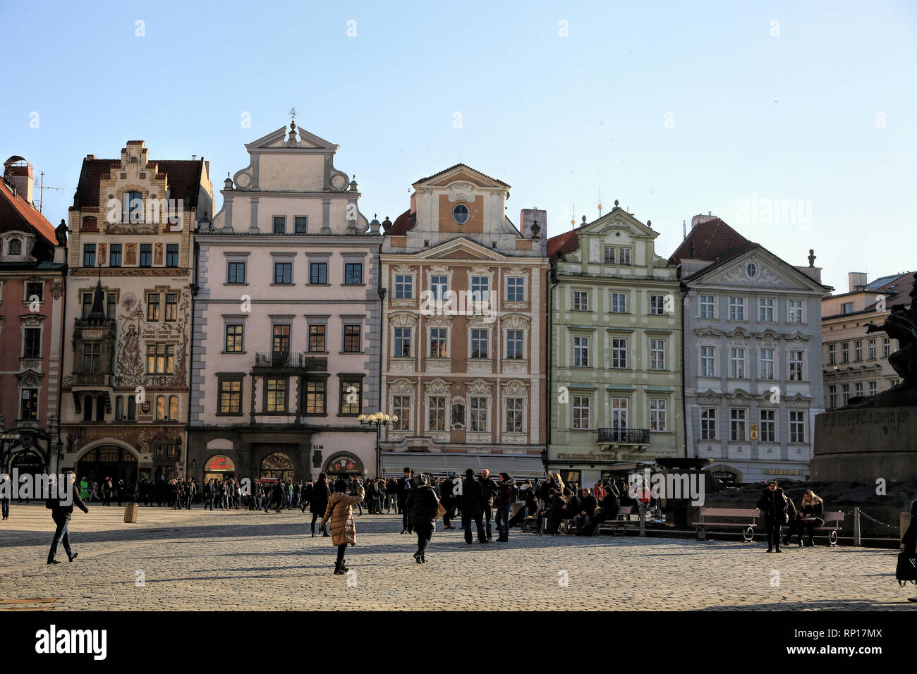 A view of Prague`s old town square Stock Photo